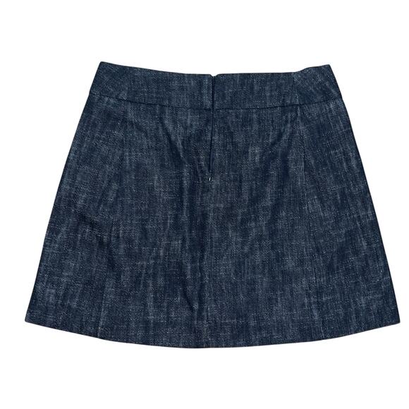 Mango‎ Suit Women’s Dark Blue Jean Like Lined Pockets A-Line Mini Skirt Size 6 - Picture 7 of 8